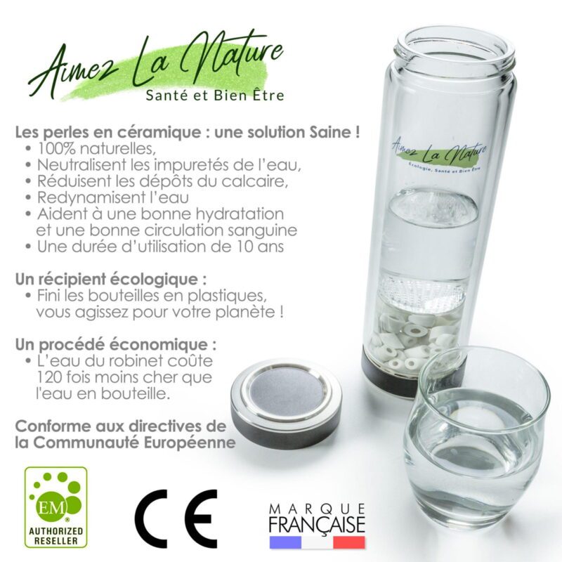 Offre Pack 100 Perles de Céramique et Gourde Ecologique Filtrante avec Perles de Céramique EM®- Aimez la Nature - Aimez La Nature Offre Pack 100 Perles de Céramique et Gourde Ecologique Filtrante avec Perles de Céramique EM®- Aimez la Nature