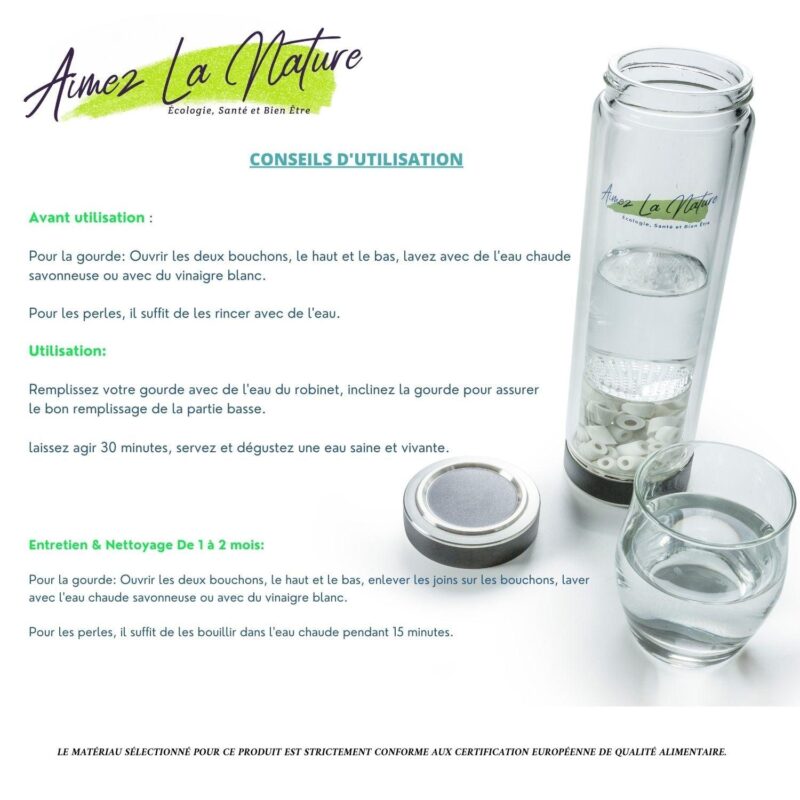 Offre Pack 100 Perles de Céramique et Gourde Ecologique Filtrante avec Perles de Céramique EM®- Aimez la Nature - Aimez La Nature Offre Pack 100 Perles de Céramique et Gourde Ecologique Filtrante avec Perles de Céramique EM®- Aimez la Nature